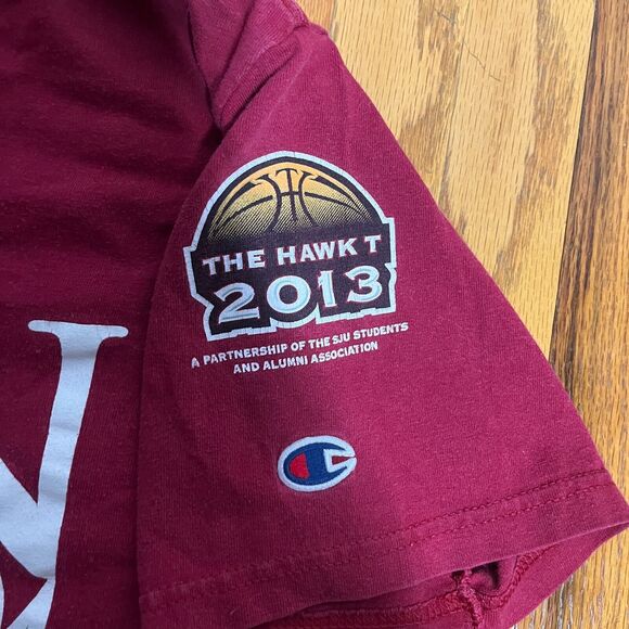 Saint Josephs University Hawks NCAA March Madness Champion Red T Shirt Sz M 2013 - Picture 4 of 8